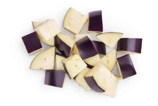 diced aubergines